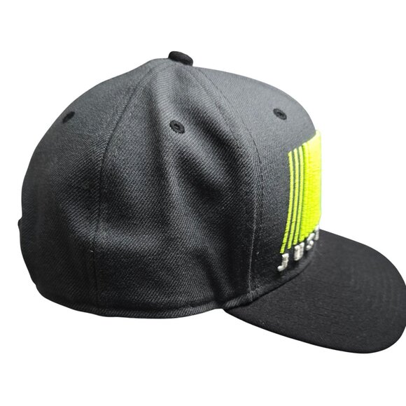 Nike Snapback Hat Gray/Black Neon Yellow "Just Do It" Embroidery Adjustable One - Picture 2 of 9